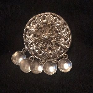 Silver filagree brooch